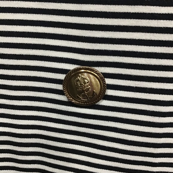 Cabi Life Jacket #823 Nautical Striped Blazer Gold Button 3/4 Sleeve Women's L - Picture 3 of 8